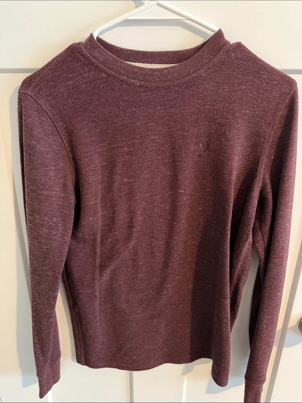 American Eagle Outfitters Maroon Crewneck waffle knit long sleeve
